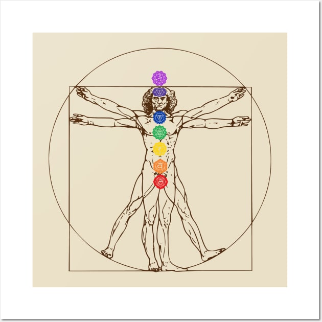 Vitruvian Man Chakras - Modern Art Wall Art by Nirvanax Studio